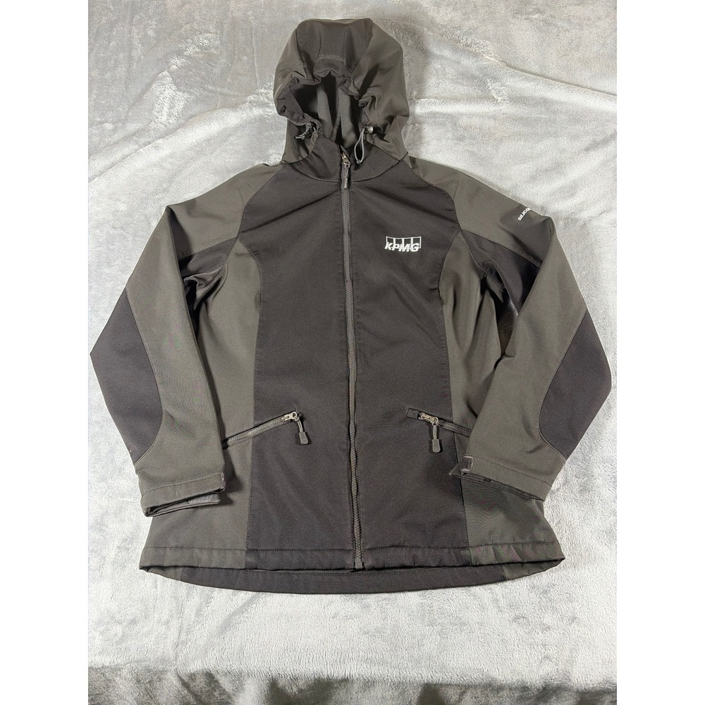 Port Authority L312 KPMG Silicon Valley Softshell Jacket Womens Large Black Grey